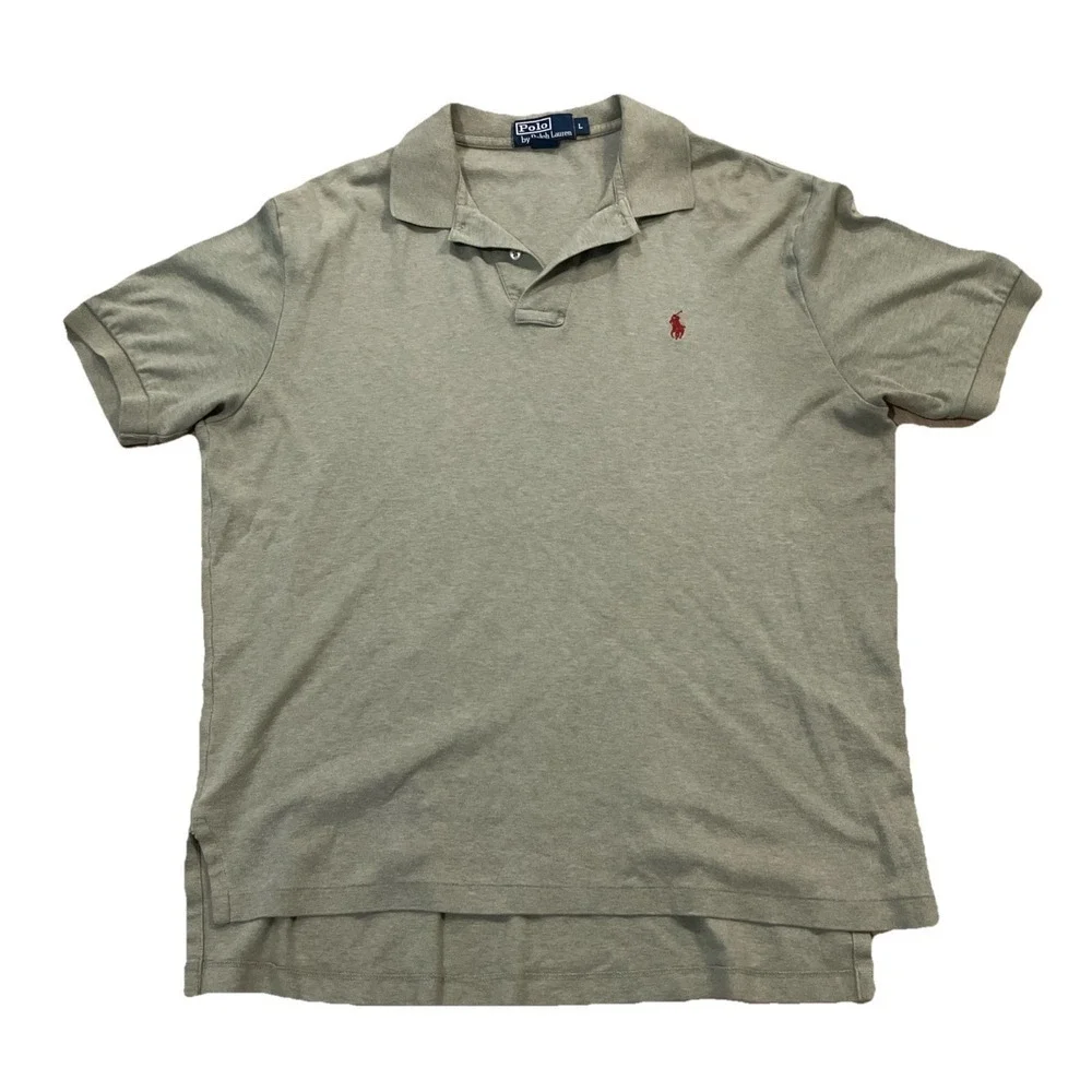 Polo Ralph Lauren Collared Short Sleeve Shirt L Olive Green